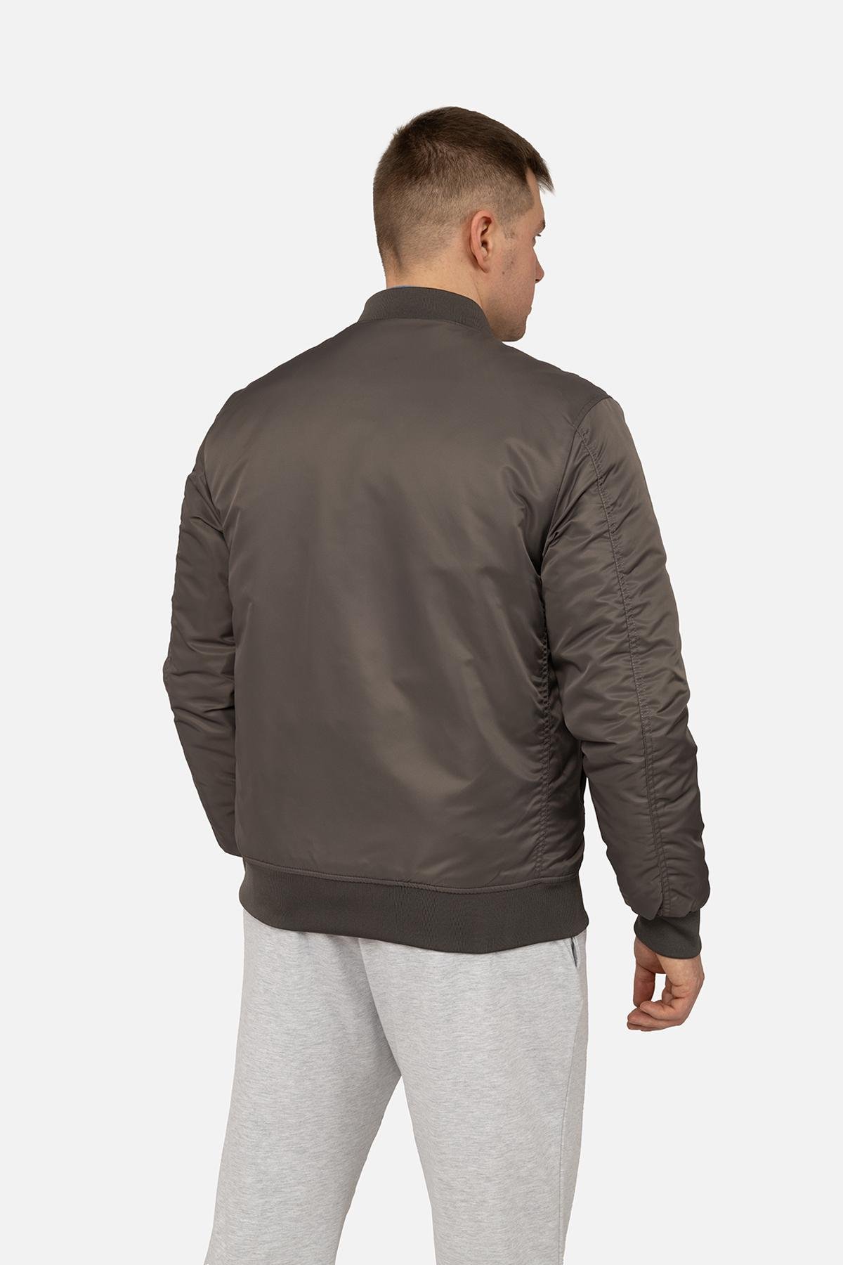 Куртка-бомбер чоловіча р. 48 Сірий (SKT001037191) - фото 5 Куртка-бомбер чоловіча р. 48 Сірий (SKT001037191) - фото 5