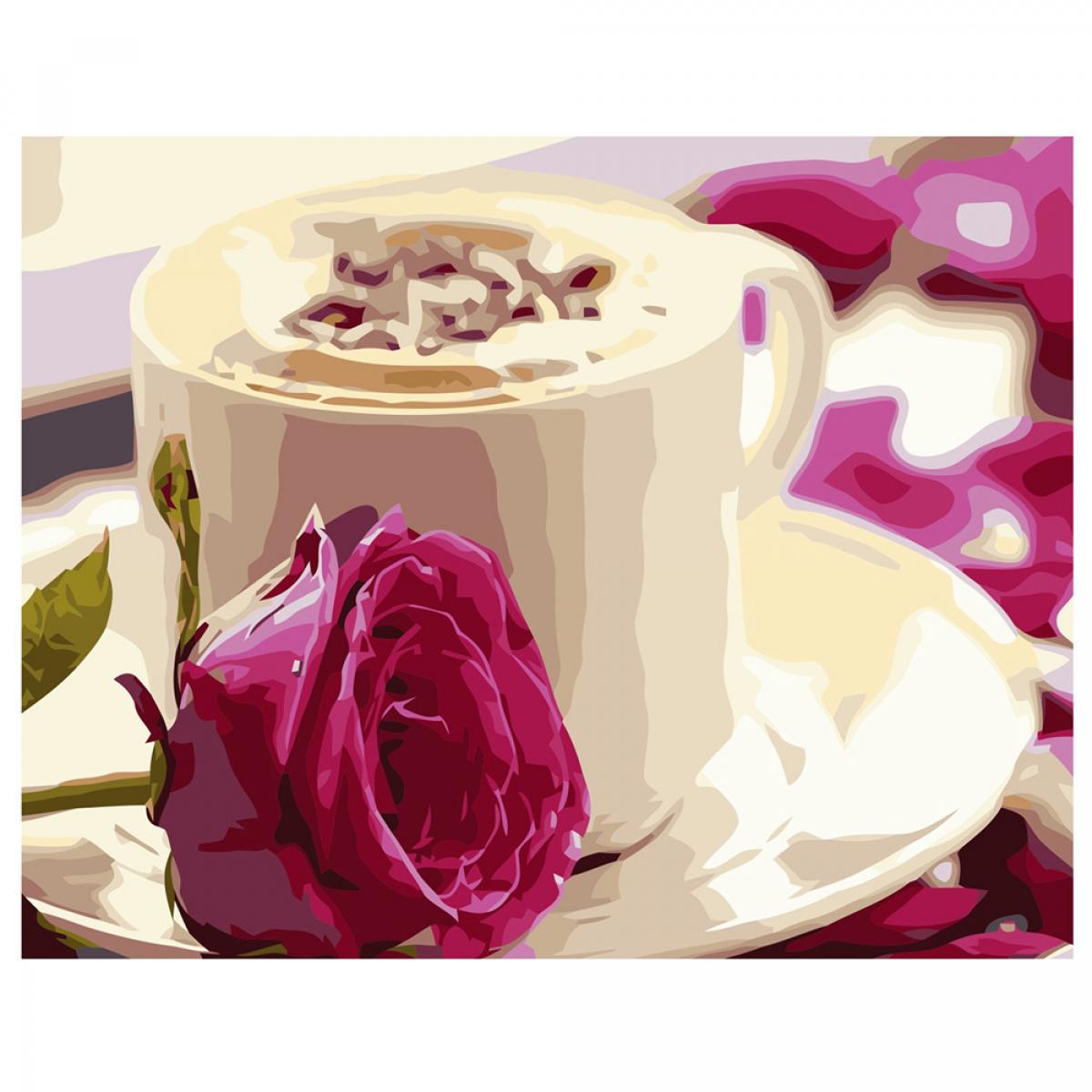 Набор для росписи по номерам Strateg Утренний кофе 40х50 см коробка Девушка (VA-0228КД-mt)