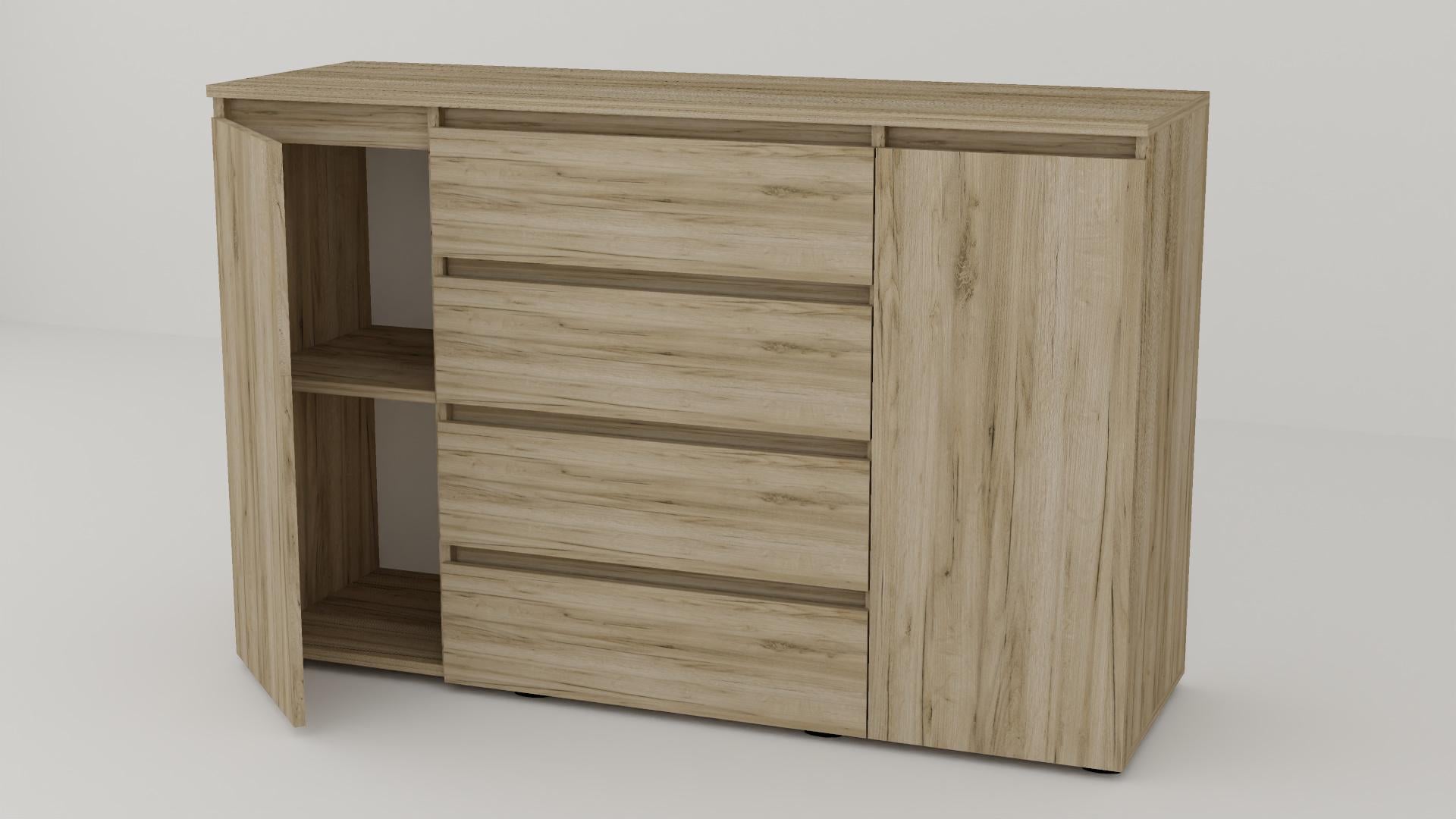 Комод Алекса СН-141/45 140х45х90 см Дуб крафт серый Комод Алекса СН-141/45 140х45х90 см Дуб крафт серый