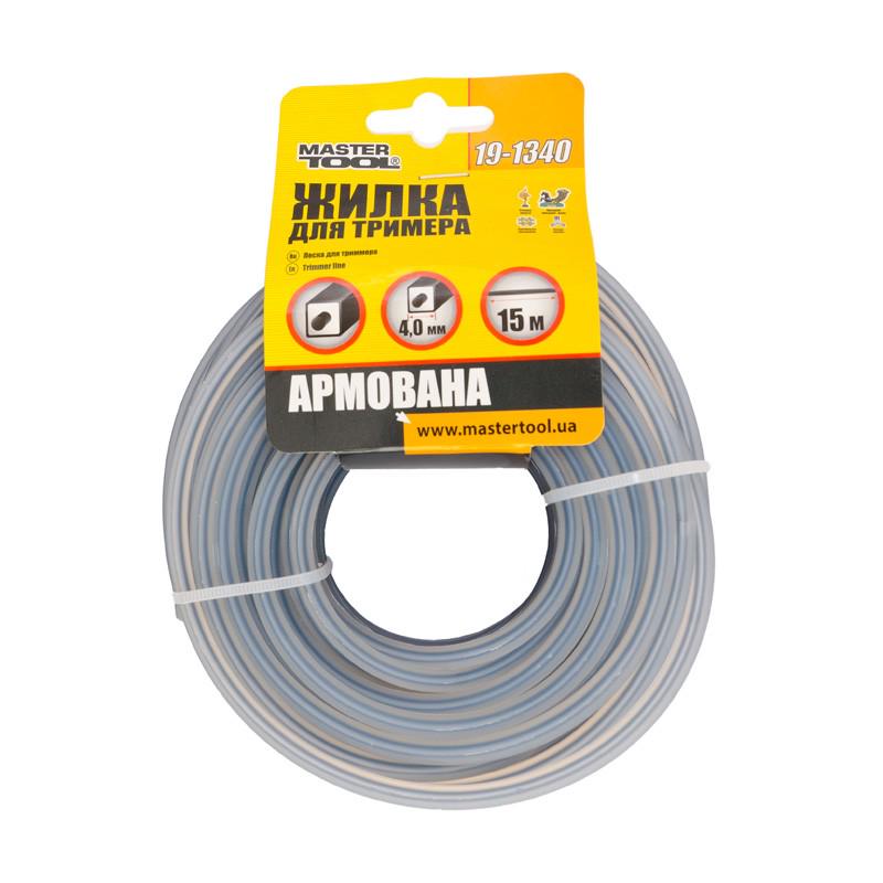 Жилка для тримера Mastertool Квадрат армована 4,00 мм 15 м (19-1340)