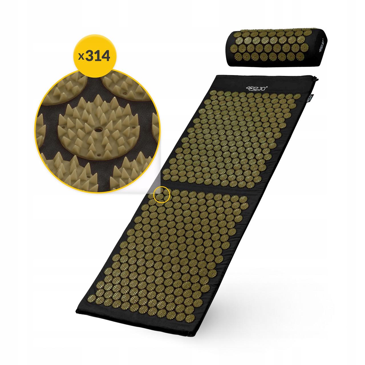 Килимок акупунктурний з валиком 4fizjo Classic Mat XL Аплікатор Кузнєцова Black/Gold (P-5907739315052) - фото 7 Килимок акупунктурний з валиком 4fizjo Classic Mat XL Аплікатор Кузнєцова Black/Gold (P-5907739315052) - фото 7