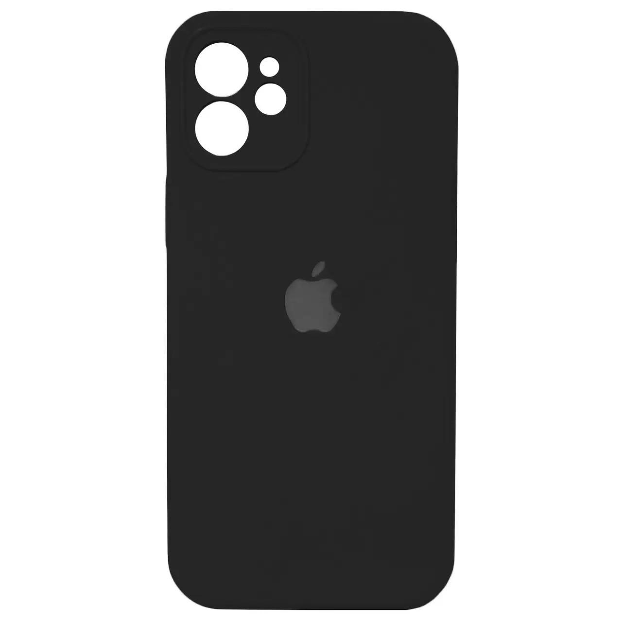 Силиконовый Чехол Накладка Закрытая Камера Silicone Case Full Camera Для iPhone 12 Black Силиконовый Чехол Накладка Закрытая Камера Silicone Case Full Camera Для iPhone 12 Black