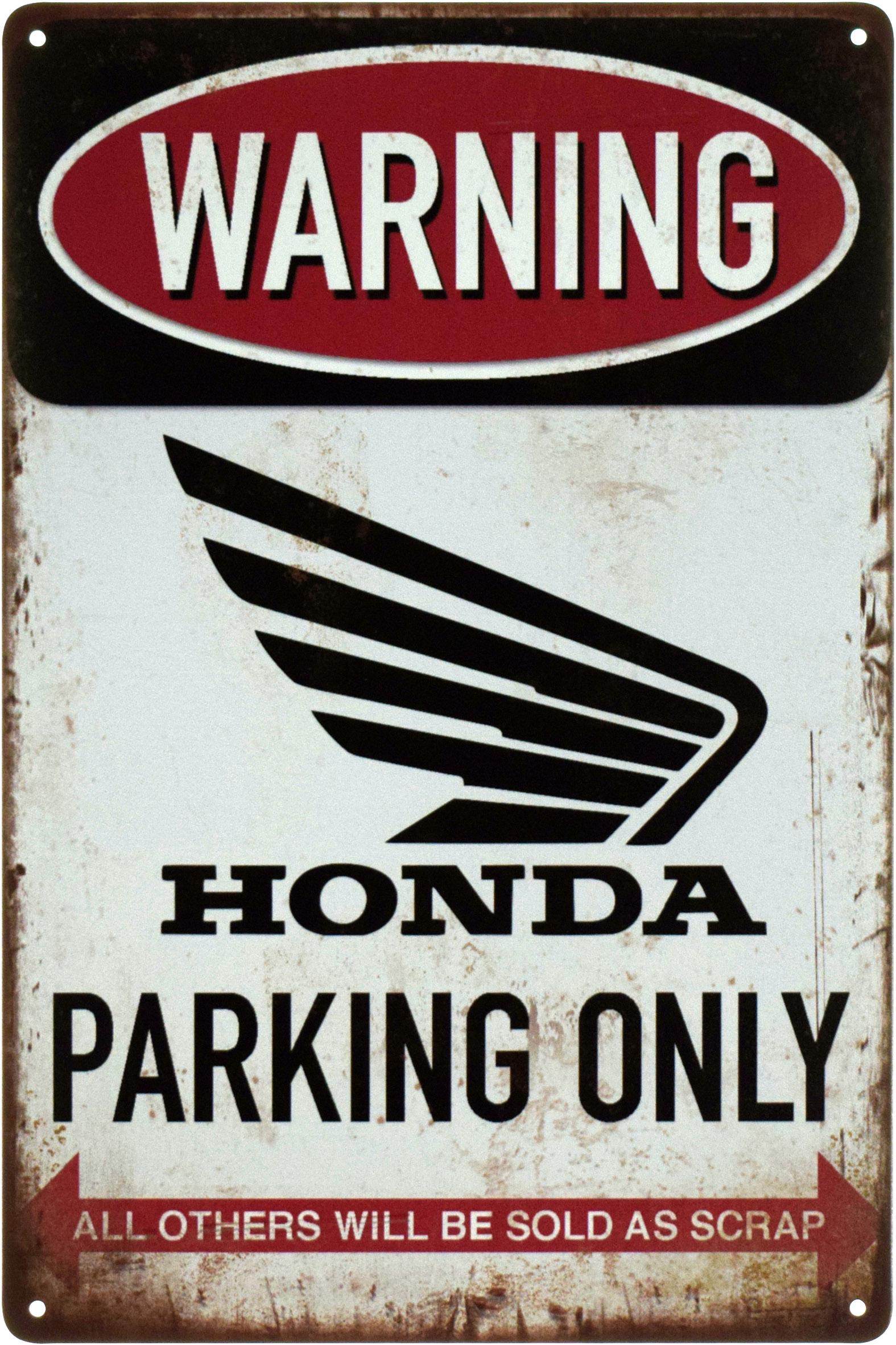 Металева табличка Увага! Парковка тільки для Хонди/Warning! Honda Parking Only 20x30 см