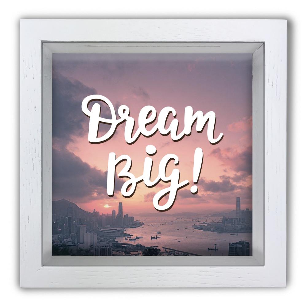 Копилка Dream big деревянная 20x20x6,5 см Белый (хркп0021ба)