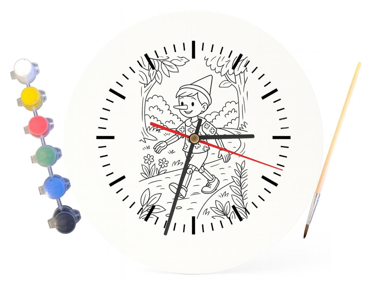 Детский набор для творчества часы-раскраска Пиноккио по мотивам романа Карло Коллоди 30 см (Г0011) - фото 3 Детский набор для творчества часы-раскраска Пиноккио по мотивам романа Карло Коллоди 30 см (Г0011) - фото 3