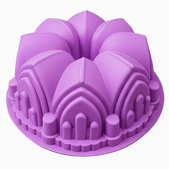 Форма силиконовая круглая Большой замок Фиолетовый (RTY-2210)