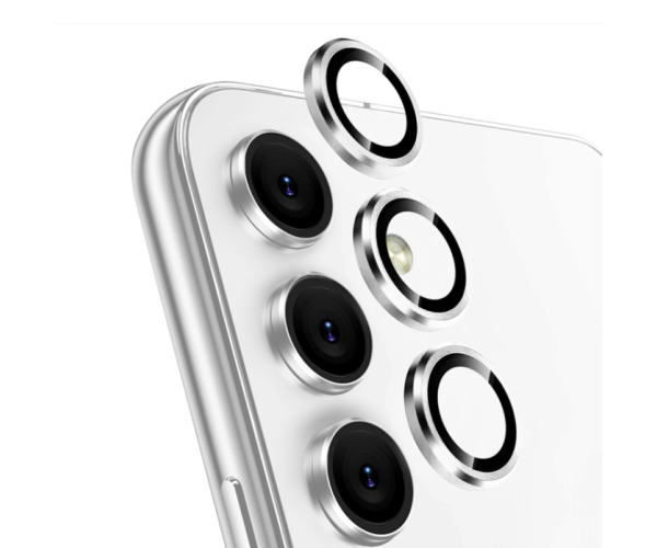 Защитное стекло с рамкой CD Pattern на заднюю камеру для Samsung Galaxy A35 Серебряный