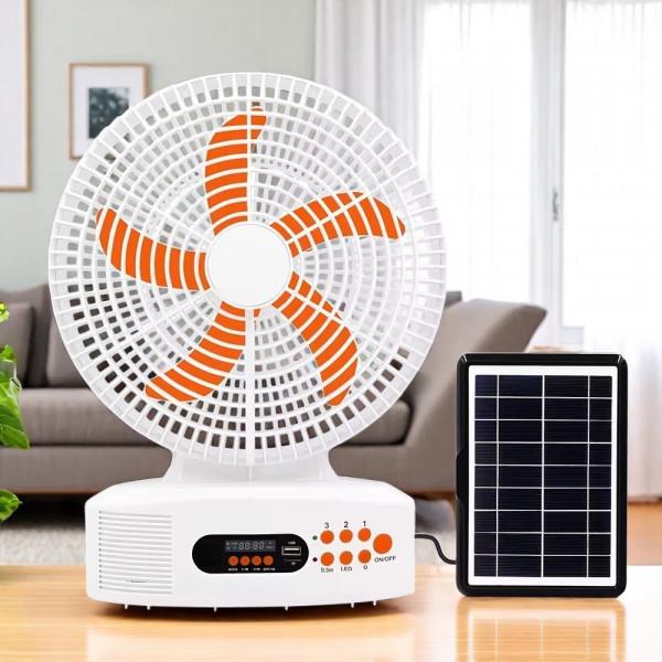 Вентилятор аккумуляторный 12″ EP-312 с солнечной панелью Bluetooth FM-радио и LED-подсветкой - фото 2 Вентилятор аккумуляторный 12″ EP-312 с солнечной панелью Bluetooth FM-радио и LED-подсветкой - фото 2