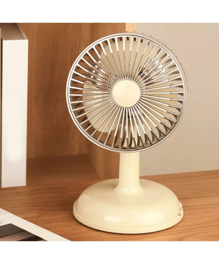 Вентилятор Simple desktop fan KD197 настільний портативний з роботою від USB Блідо-жовтий - фото 6