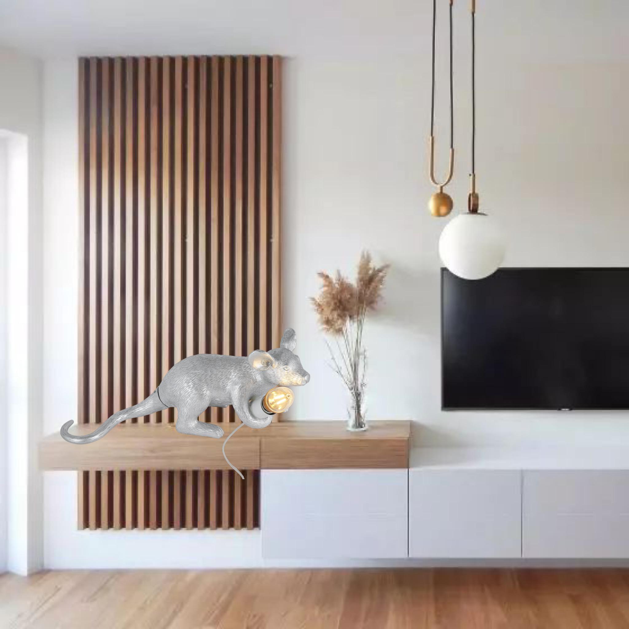 Лампа настільна Mouse у вигляді мишки Срібний - фото 2