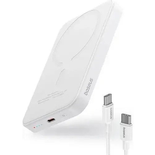 Батарея портативная BASEUS Magnetic Mini Wireless Fast Charge P10022107223-00 5000 mAh 20W White - фото 7