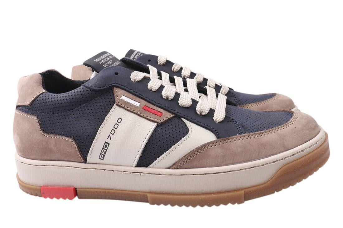 Кеды мужские Konors из кожи-нубука на низком ходу на шнуровке р. 45 Капучино (546-21DTC)