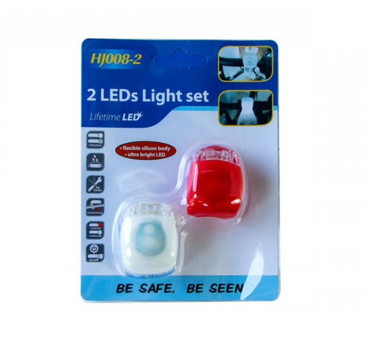 Фонарики велосипедные Light Set HJ008-2 LED Bike 2 шт. Light Red/White (1420462709) Фонарики велосипедные Light Set HJ008-2 LED Bike 2 шт. Light Red/White (1420462709)