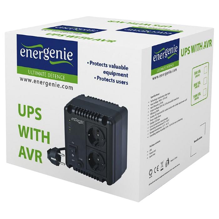 Стабілізатор напруги EnerGenie EG-AVR-1001 1000ВА 600 Вт Black (25173169) - фото 3