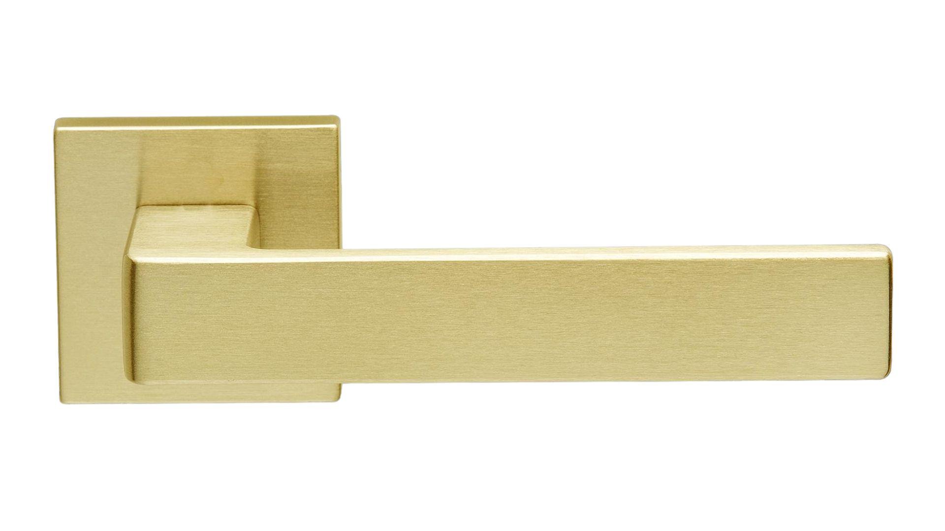 Ручка дверная Ilavio 2036 на квадратной розетке латунь матовая (08.2036.04BC.0015)