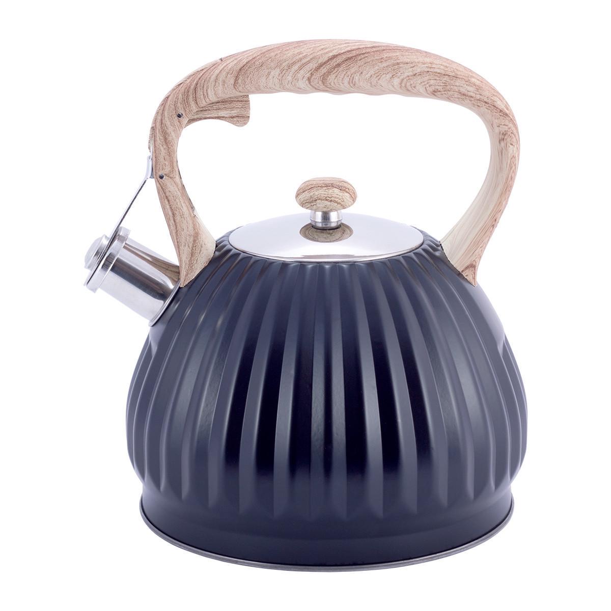 Чайник Kamille из нержавеющей стали со свистком и нейлоновой ручкой  для индукции 3 л