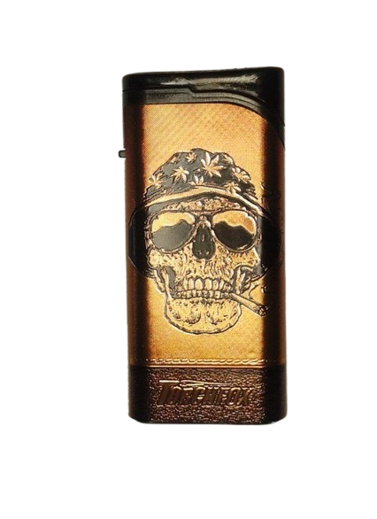 Запальничка газова кишенькова KKK Турбо Torch KDR2049 Череп метал (3526А)