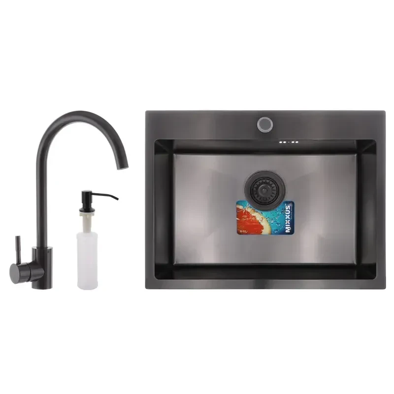 Набор MIXXUS SET-6045-200x1,0-PVD мойка/смеситель/диспенсер MX0587 (2384870481)