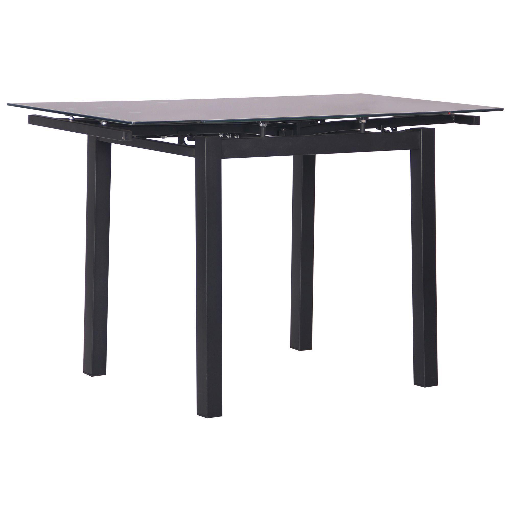 Обідній стіл Карлос 760х800+400х650 розкладний Чорний/Антрацит - фото 2 Обідній стіл Карлос 760х800+400х650 розкладний Чорний/Антрацит - фото 2