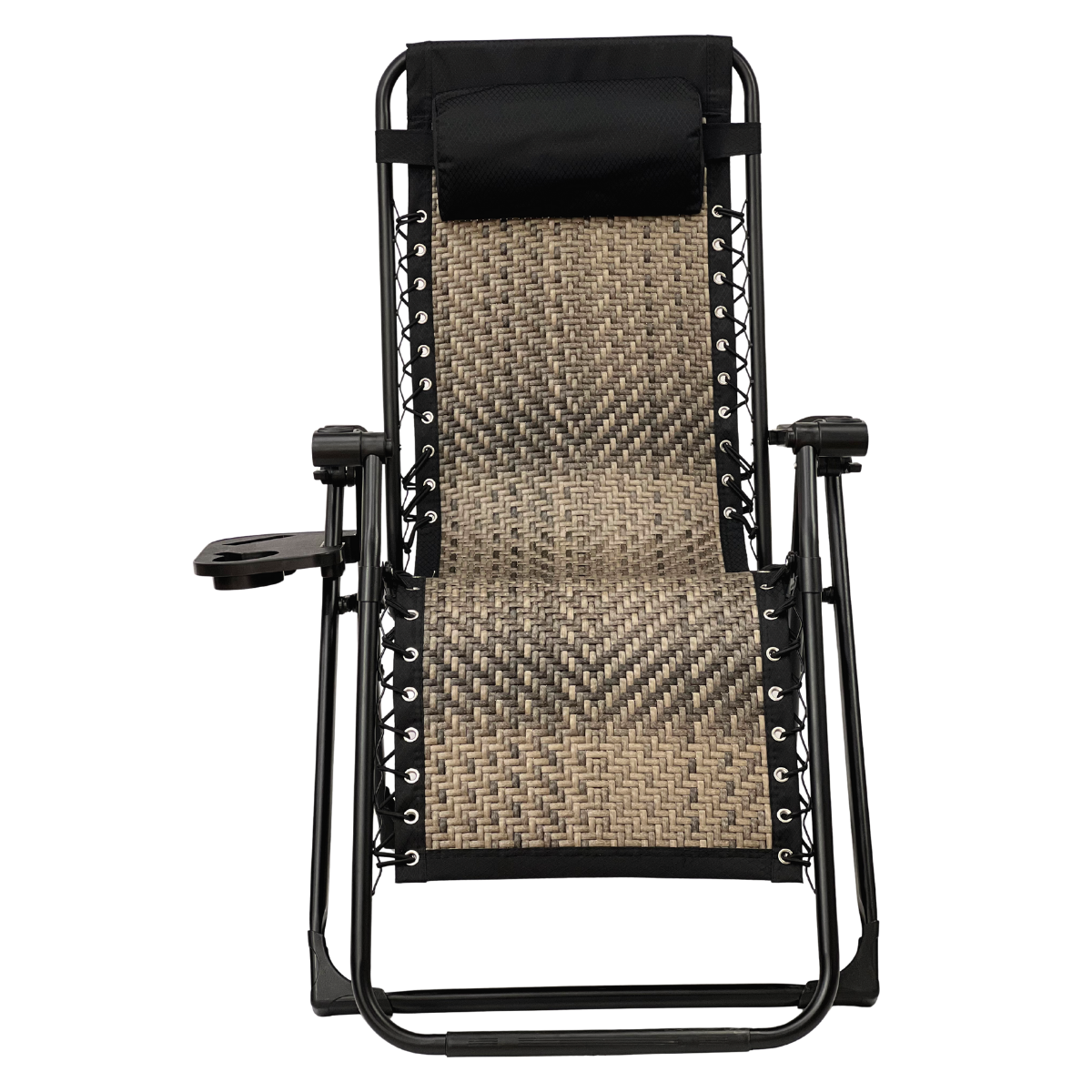 Шезлонг LEOBRO Zero Gravity Premium Rattan 178х64х110 см антигравитационный с регулировкой спинки Grey (leo-140756)