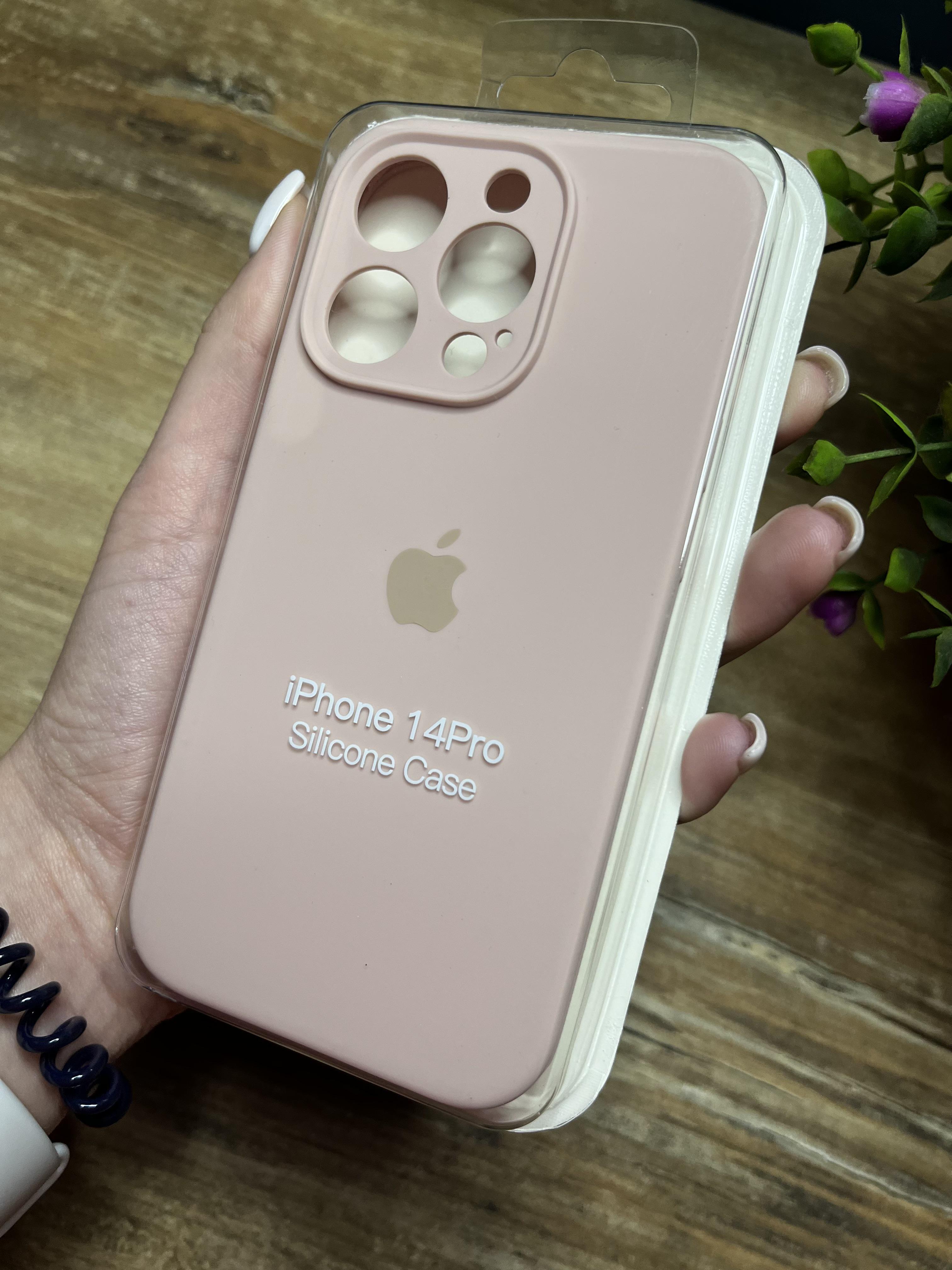 Чехол накладка на iPhone (Айфон) 14 Pro закрытый низ и закрытая камера silicone case full camera Apple