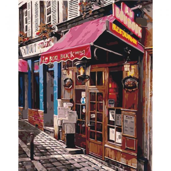 Набор для росписи по номерам Идейка Городской пейзаж Любимый магазинчик 40х50 см (КНО2195-mt)