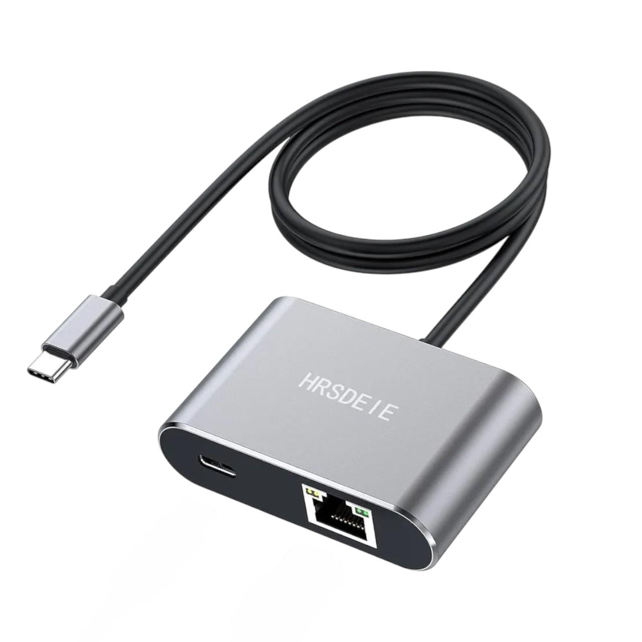 Адаптер HRSDEIE USB-C-Ethernet з підтримкою зарядки PD 60W (33033251) Адаптер HRSDEIE USB-C-Ethernet з підтримкою зарядки PD 60W (33033251)