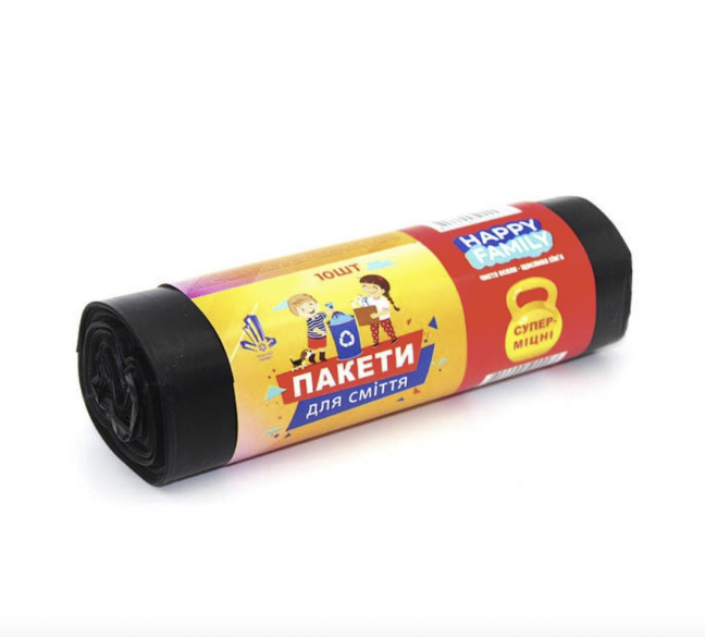 Мешки для мусора Happy family 160 л 10 шт. Черный (50606943288)