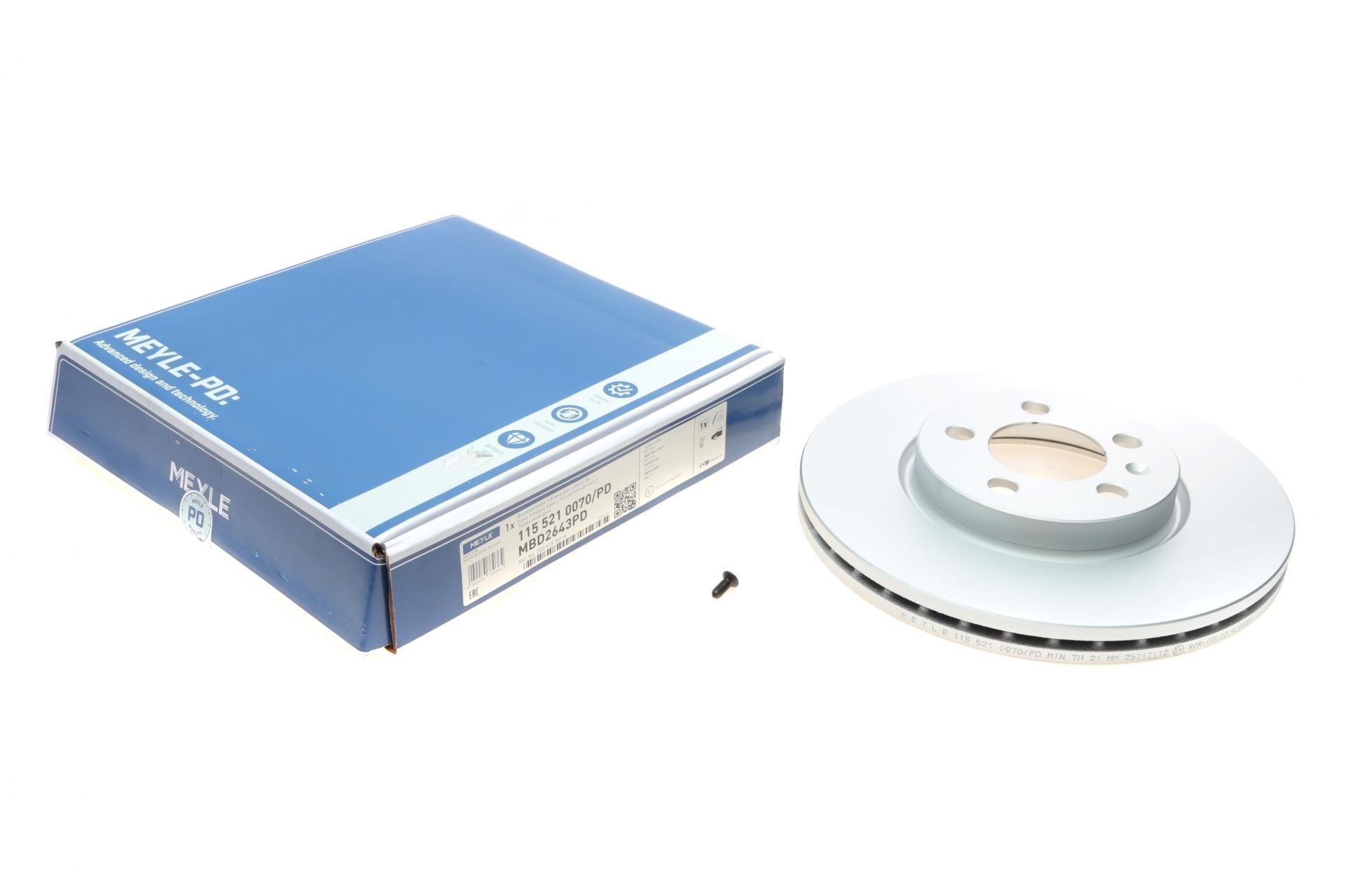 Диск тормозной передний Meyle Audi A1/VW Polo 17-276x24 мм (115 521 0070/PD MEYLE)