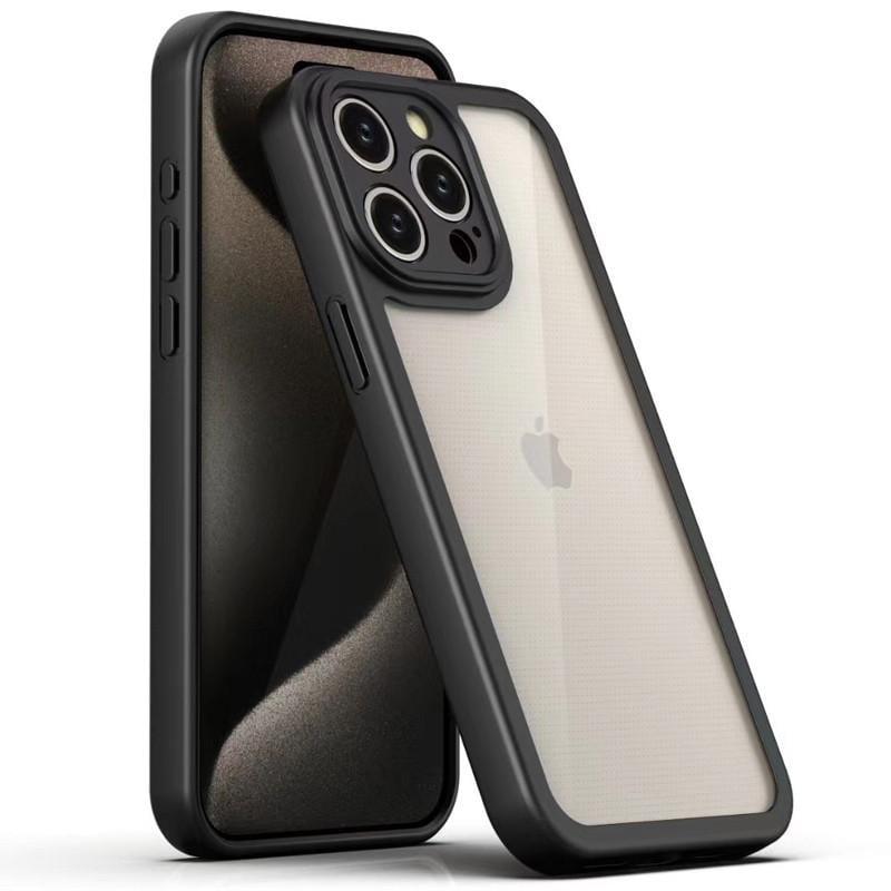 Противоударный TPU чехол Transparent + Colour 1,5mm для Apple iPhone 14 Pro (6.1") Black