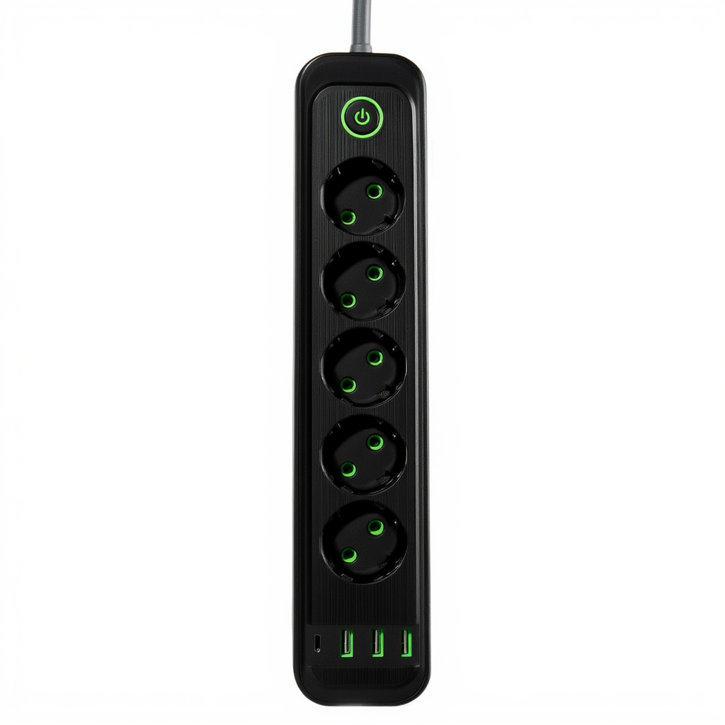 Фильтр-удлинитель сетевой 5 розеток 3xUSB-A 1xUSB-C 3 м Черный (HP-5-42)