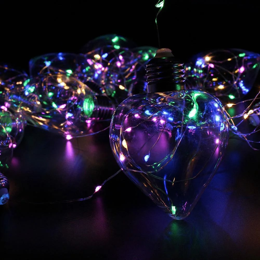 Светодиодная гирлянда Xmas Heart Лампочки сердца 3х1,5м 150 Led 10 лампочек по 8 см RGB - фото 3