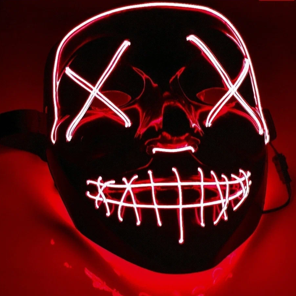 Маска для Хэллоуина Судная ночь 3 режима подсветки Красный (NR1040) - фото 5