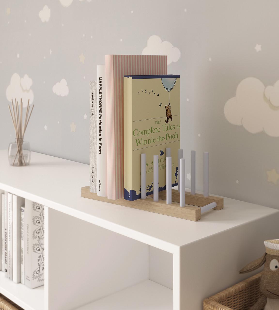 Подставка для книг с нагелем DP-6 110х290х110 мм Дерево/Лавандовый (22108065)