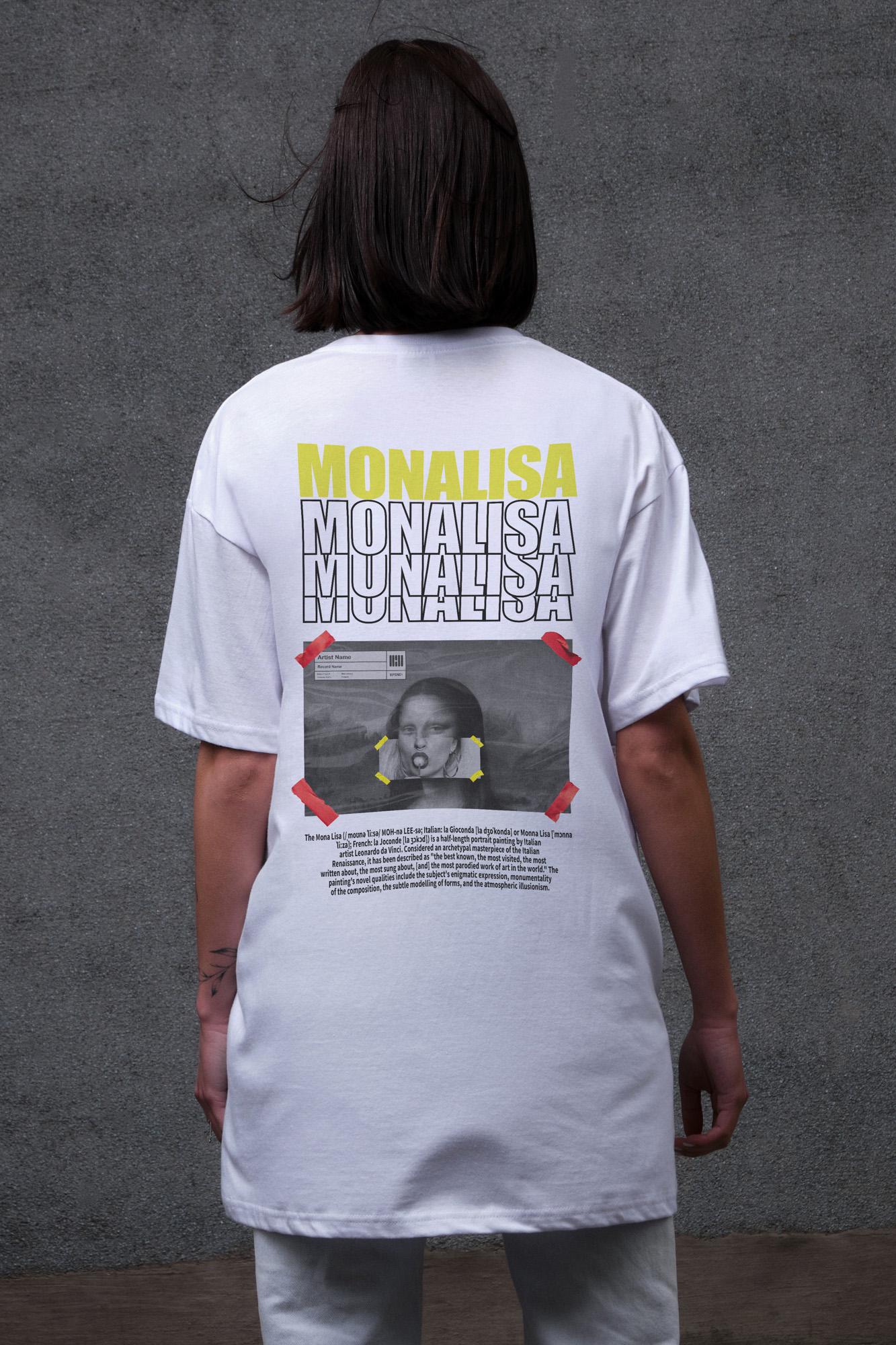 Футболка жіноча Without з принтом Monalisa оверсайз L/XL White (L8049489)