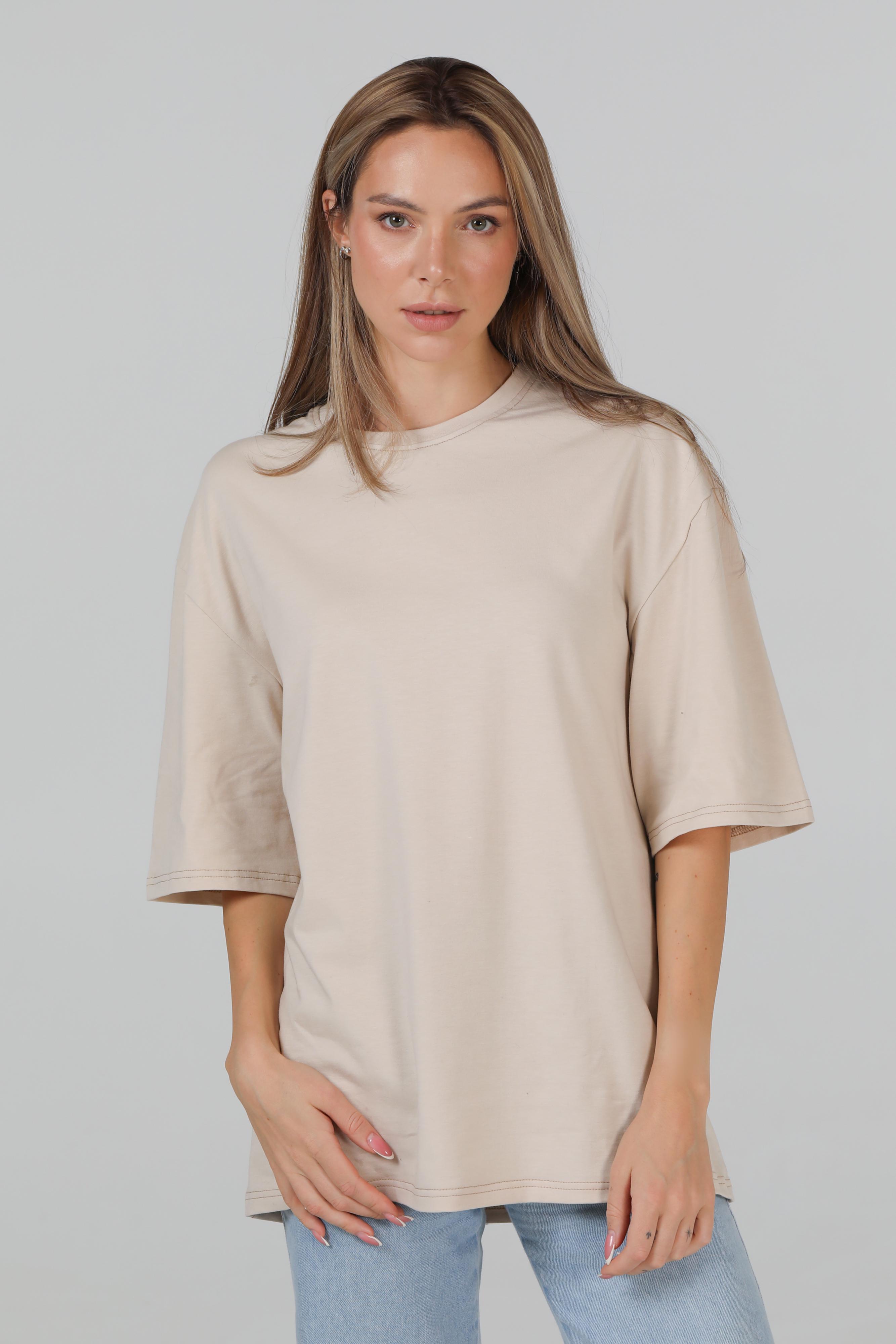 Футболка женская Ray oversize XXL/3XL Бежевый (U0104W-Cream)