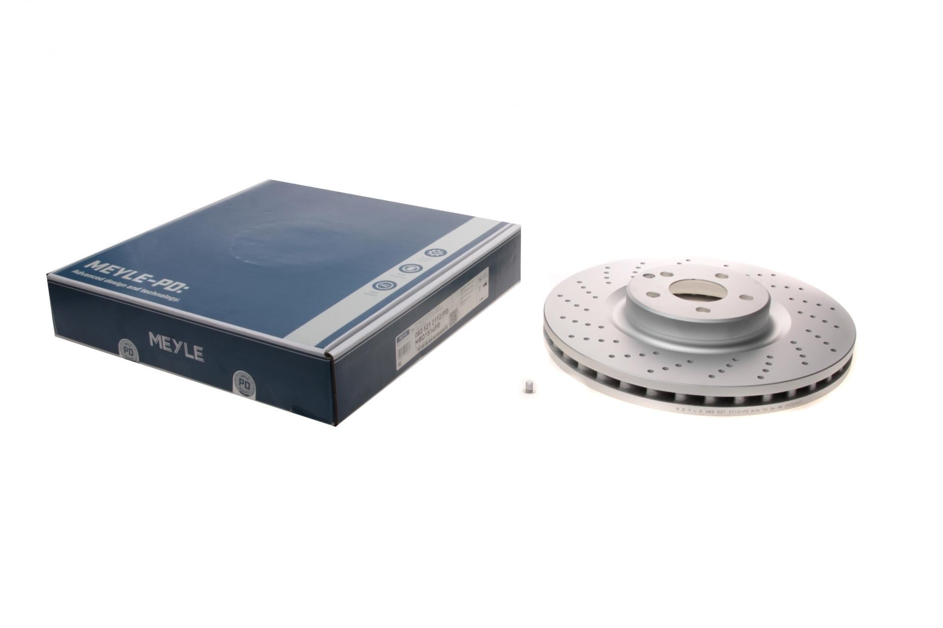 Тормозной диск передний MEYLE для Mercedes E-class W211/S-class W221/222/CLK C219/SL R230 02-360x34 мм (083 521 2112/PD)