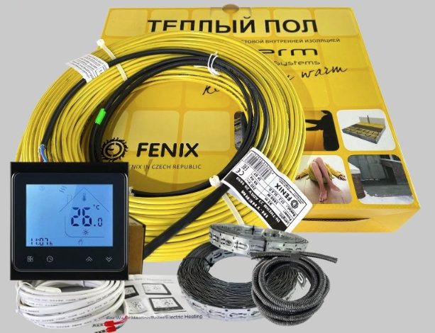 Комплект теплого пола в стяжку In-Therm ECO PDSV20 1580 Вт 7,9-12,6 м2 с Wi-Fi терморегулятором Черный (51123)