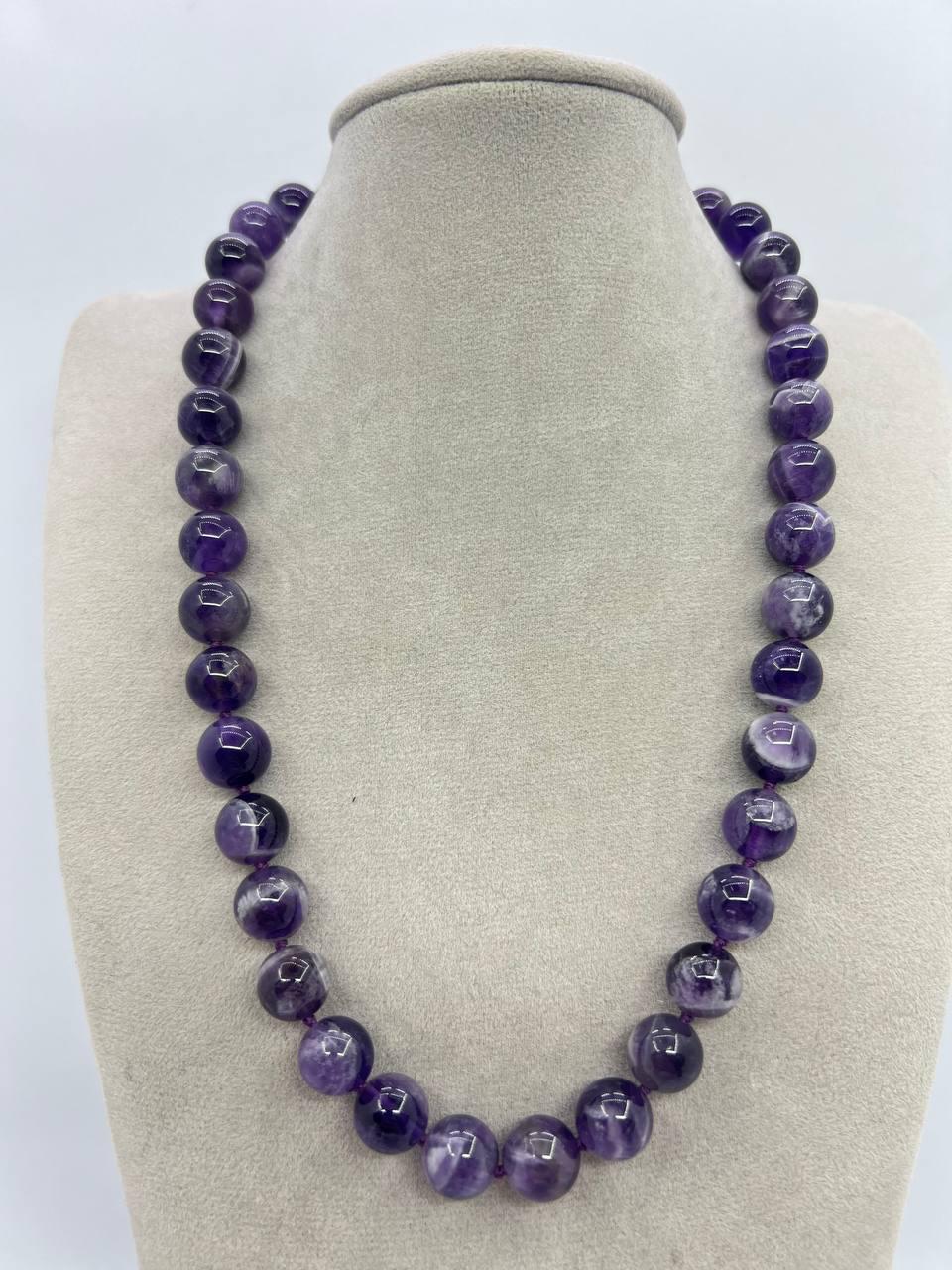 Бусы аметист 10 мм 42 см Фиолетовый (11485-1) Бусы аметист 10 мм 42 см Фиолетовый (11485-1)