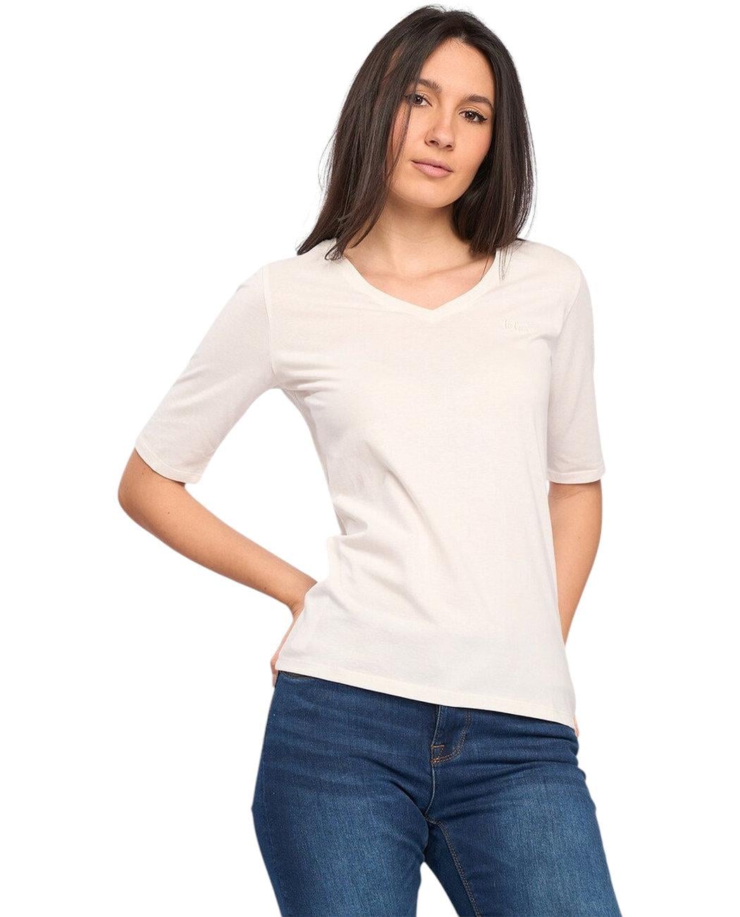 Женская футболка Lee Cooper 20196116.W13 с рукавом средней длины L Кремовый (5942723034007) Женская футболка Lee Cooper 20196116.W13 с рукавом средней длины L Кремовый (5942723034007)