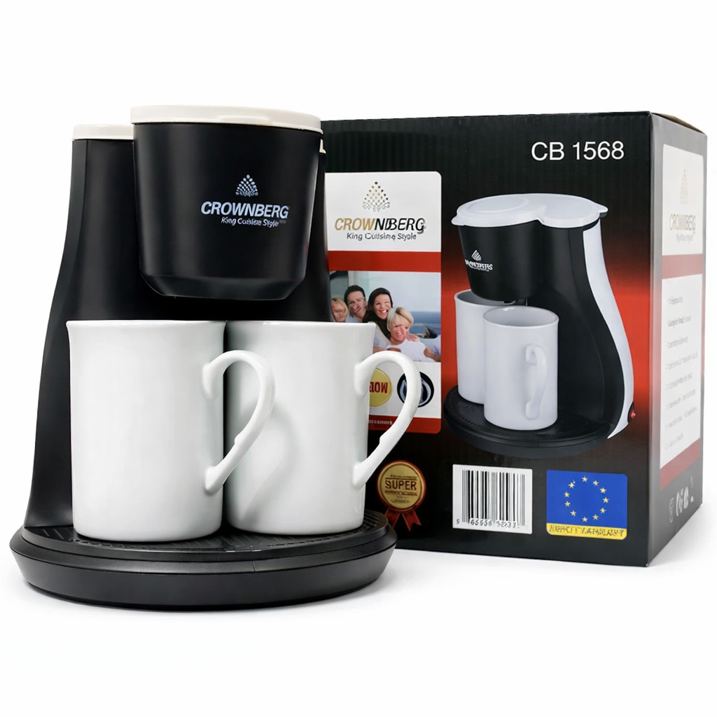 Мини-кофеварка капельная Crownberg CB-1568 на 2 чашки 500 Вт (33298395) Мини-кофеварка капельная Crownberg CB-1568 на 2 чашки 500 Вт (33298395)