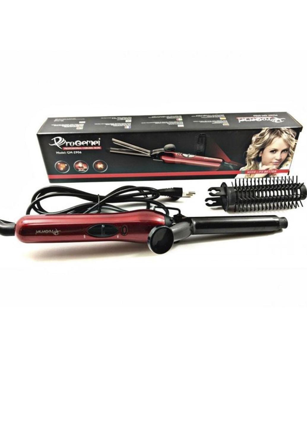 Плойка щипцы для волос Gemei GM-2906 2в1 с насадкой расческой Красный (2906А) Плойка щипцы для волос Gemei GM-2906 2в1 с насадкой расческой Красный (2906А)