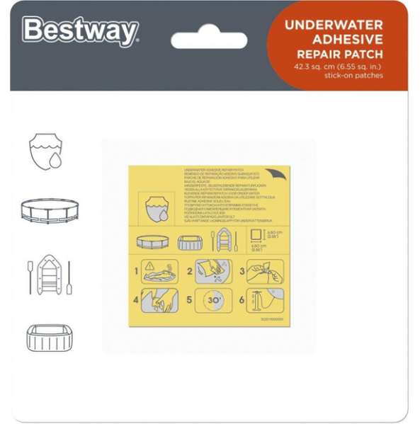 Ремкомплект BW 62091 для бассейна самоклеящаяся 6.5 см 10 шт.