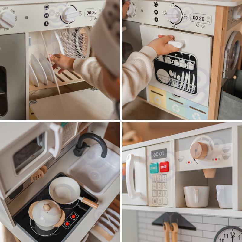 Детский игровой набор Woopie Кухня интерактивная деревянная 9в1 с доской/стиральной машиной/аксессуарами (53538) - фото 4 Детский игровой набор Woopie Кухня интерактивная деревянная 9в1 с доской/стиральной машиной/аксессуарами (53538) - фото 4