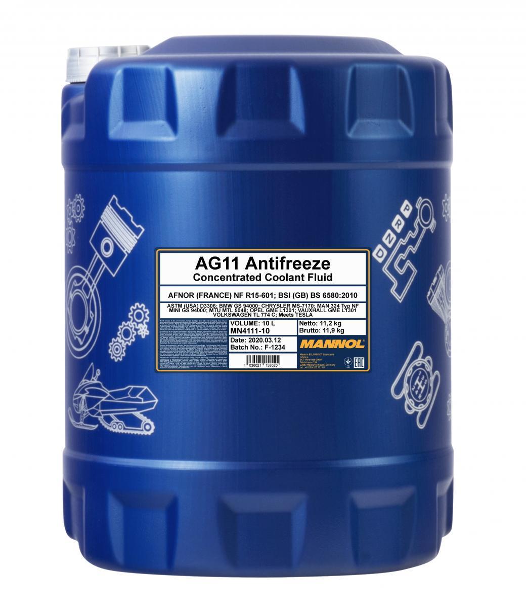 Концентрат антифриза Mannol 4111 Longterm Antifreeze AG11 10 л Синий (MN4111-10)