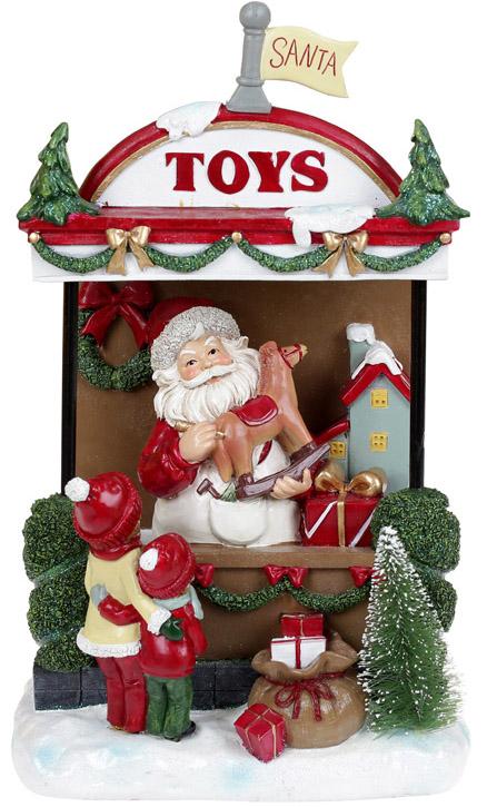 Новорічна композиція Santa's Toy Store з Led підсвічуванням 22х14х33 см полістоун (BD-197-727)