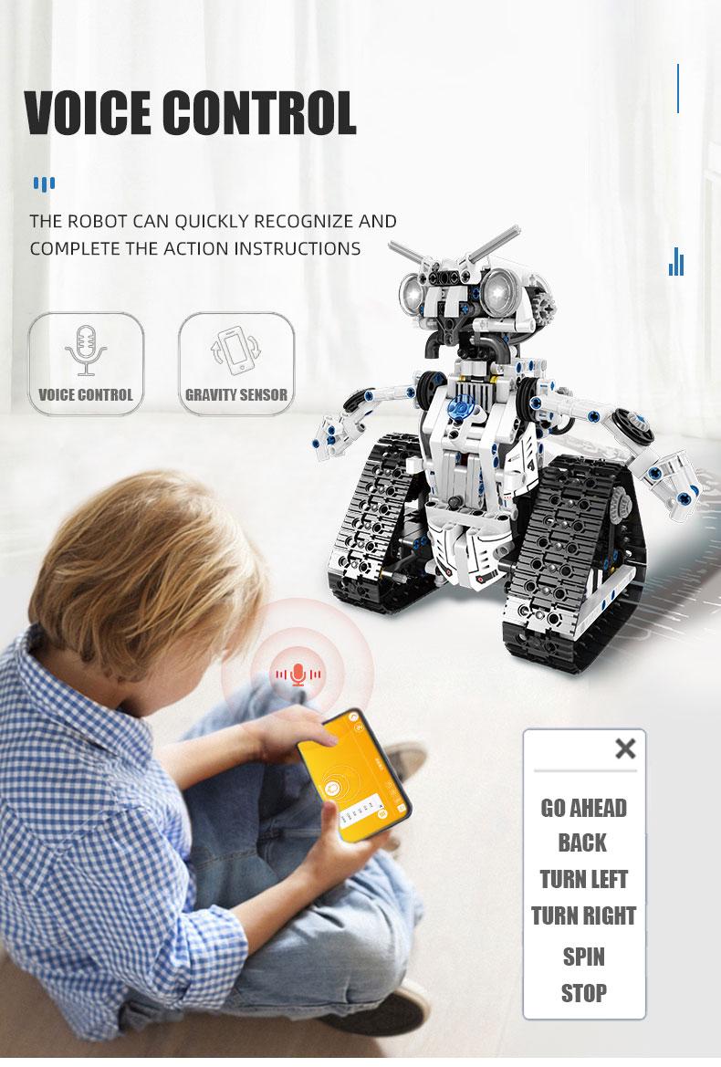 Конструктор робот на радиоуправлении Transbot STEM RC Control WALL-E ВОЛЛ-И 3в1 программируемый 606 дет. (15046) - фото 6