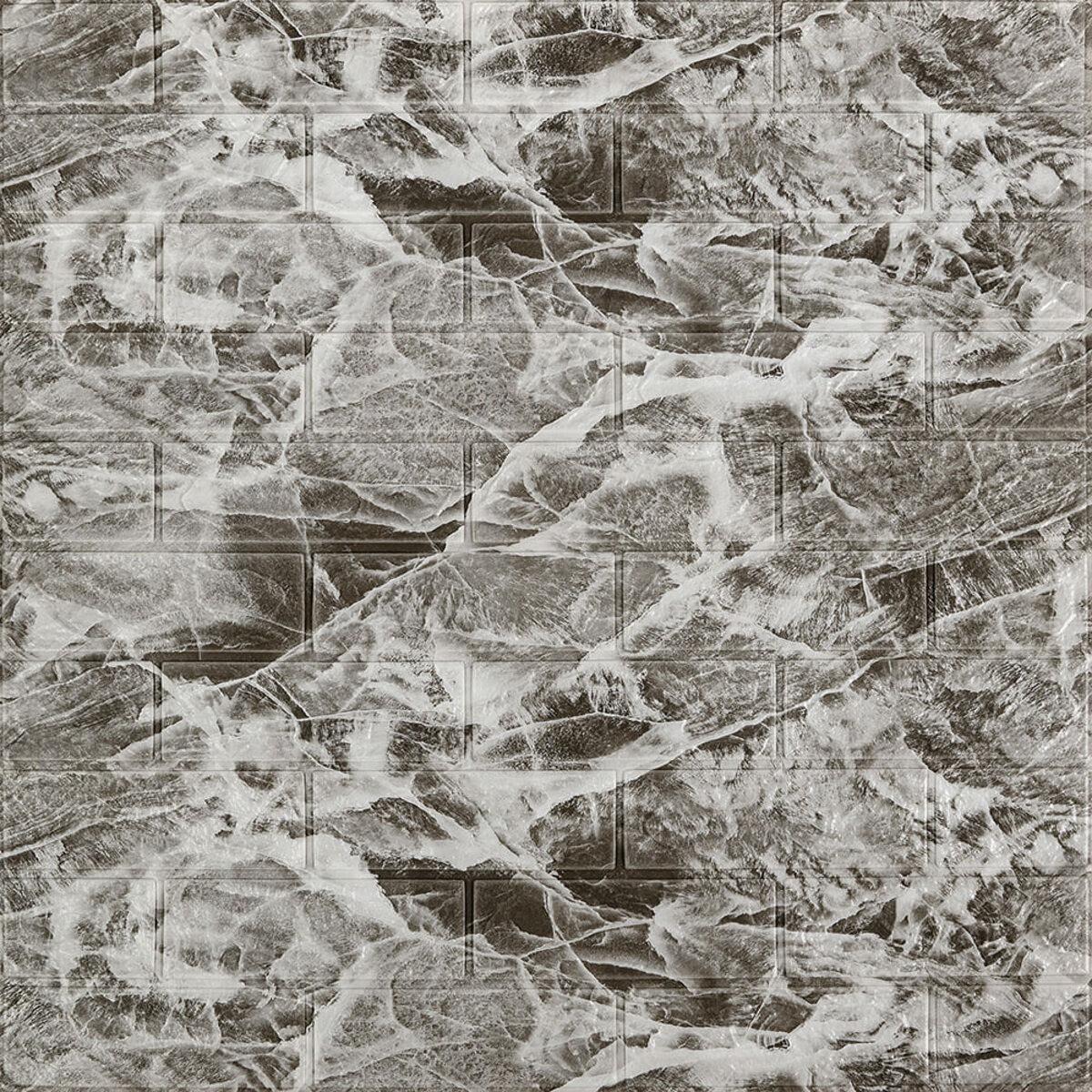 Панель на стіну самоклеюча Sticker Wall Мармур SW-00000691 700х770х3 мм Чорний (iz17093)