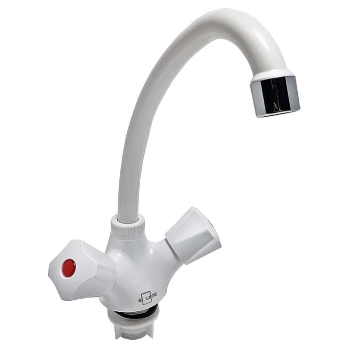 Змішувач для кухні Solone LAP4-B030 двохвентильний пластик Білий