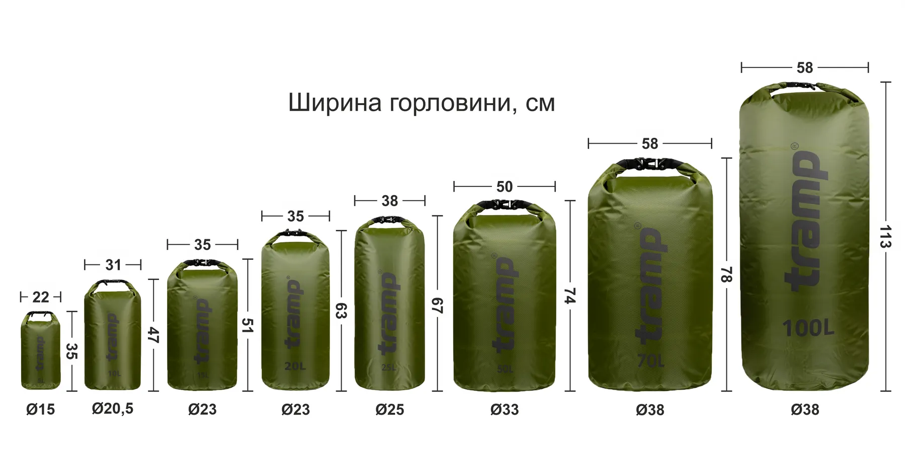 Гермомішок Tramp PVC Diamond Ripstop UTRA-208 50 л Оливковий (UTRA-208-olive) - фото 3